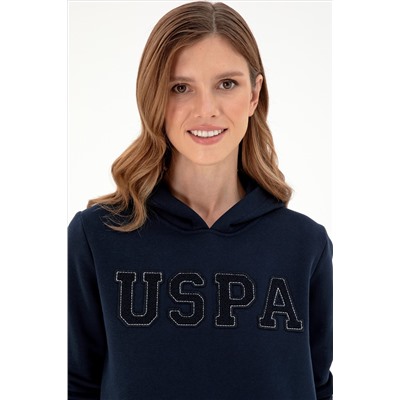 Kadın Lacivert Basic Kapüşonlu Sweatshirt