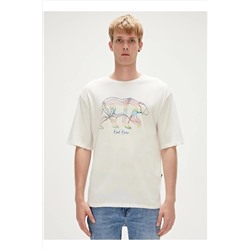 Bad Bear, Baskılı Beyaz Erkek T-shirt 23.01.07.016_walkıng Bad T-shırt