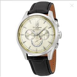 S COIFMAN Champagne Dial Stainless Steel Men's Watch