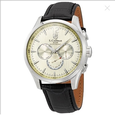S COIFMAN Champagne Dial Stainless Steel Men's Watch