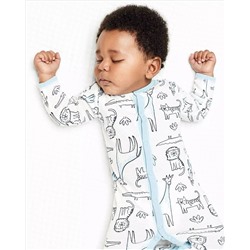 Safari Animal Snap-Up Footless Sleep & Play