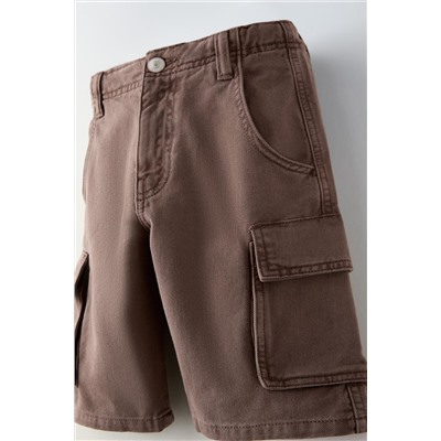 TWILL CARGO BERMUDA SHORTS