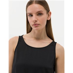 Siyah Regular Fit Kolsuz Bluz