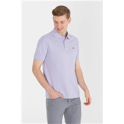 Erkek Lila Basic Polo Yaka Tişört