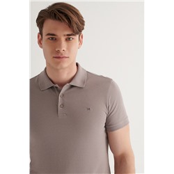 Koyu Vizon %100 Pamuk Serin Tutan Polo Yaka T-Shirt