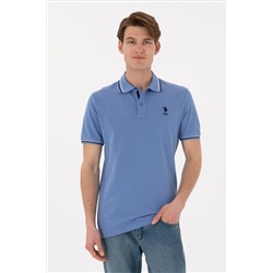 Erkek Regular Fit Polo Yaka Koyu Mavi Basic Tişört