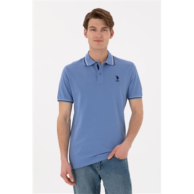 Erkek Regular Fit Polo Yaka Koyu Mavi Basic Tişört