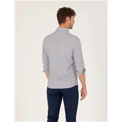 Antrasit Slim Fit Uzun Kollu Gömlek