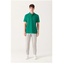Yeşil %100 Pamuk Serin Tutan Polo Yaka T-Shirt