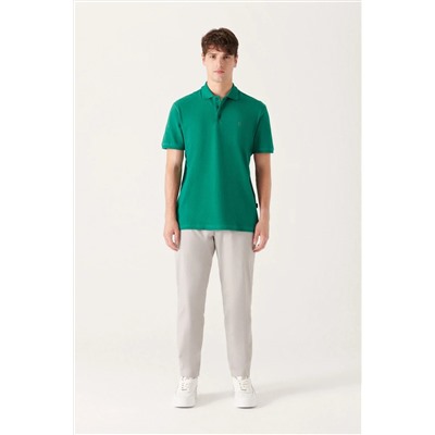 Yeşil %100 Pamuk Serin Tutan Polo Yaka T-Shirt