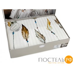 Постельное белье Карвен Stripe Satin с цветным принтом евро N250 -SB012 (6пр.)