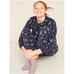 Patterned Micro Performance Fleece Pajama Set for Women