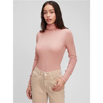 Ribbed Turtleneck T-Shirt