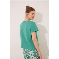 Camiseta manga corta 100% algodón verde