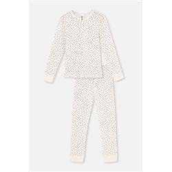 Dagi Ekru Metraj Baskılı Uzun Kollu Yarım Patlı Kaşkorse Pijama Takımı 23WG17506TA_316