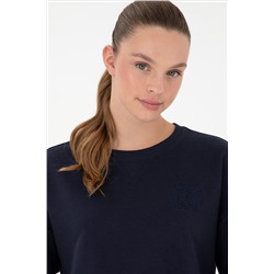 Kadın Lacivert Bisiklet Yaka Sweatshirt
