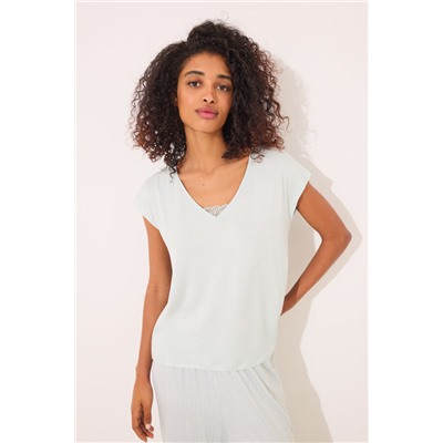 Pijama Capri viscosa verde rayas