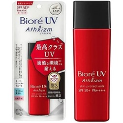 BIORE UV Athlizm Skin Protect Milk водостойкое молочко  с максимальной защитой от солнца для лица и тела SPF50+/PA++++  65 мл