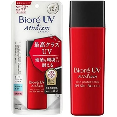 BIORE UV Athlizm Skin Protect Milk водостойкое молочко  с максимальной защитой от солнца для лица и тела SPF50+/PA++++  65 мл