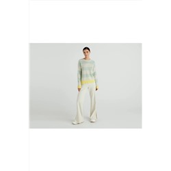 United Colors of Benetton Benetton Kadın Bej Yırtmaçlı Liyocell Pantolon 122A46VUDF027-0L8