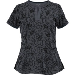 Advantage STRETCH by Butter-Soft™ Floral Conversation Pewter Stretch Scrub Top