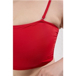 Kırmızı Straplez İp Askılı Büyük Beden Bikini Üstü TBBSS23CT00013