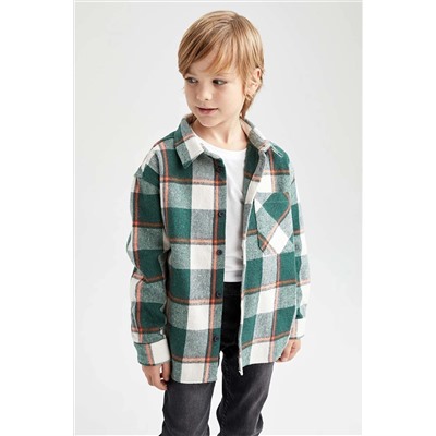 Defacto Erkek Çocuk Oversize Fit Uzun Kollu Flanel Gömlek Y4208A622WN