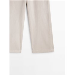 Pantalón ancho cropped mezcla algodón