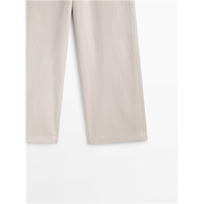Pantalón ancho cropped mezcla algodón