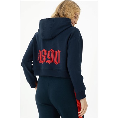 Kadın Lacivert Kapüşonlu Sweatshirt