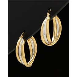 Italian Gold 14K Italian Gold Two-Tone Hoops