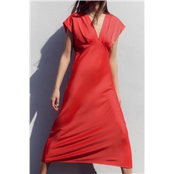 SATIN MIDI DRESS