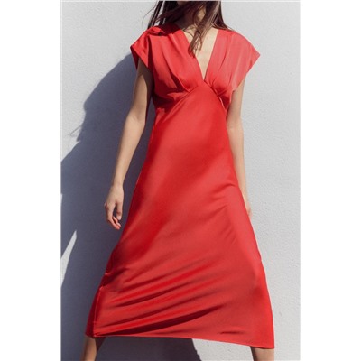 SATIN MIDI DRESS