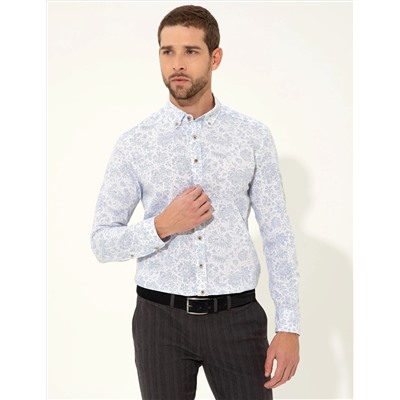 Mavi Slim Fit Uzun Kollu Gömlek