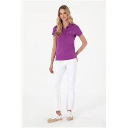 Kadın Menekşe Basic Polo Yaka Tişört