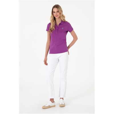 Kadın Menekşe Basic Polo Yaka Tişört