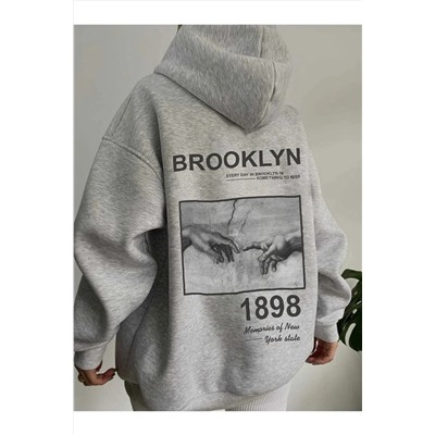 aynewmodaSweatshirt Baskılı Kapşonlu