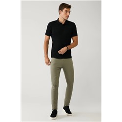 Avva, Erkek Haki Klasik Bel Armürlü Karışımlı 5 Cep Perge Slim Fit Pantolon A41Y3071