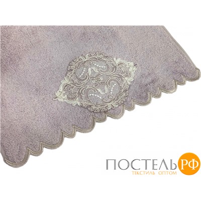 Набор полотенец Карвен "DAMASK"гипюр с кружевом,бамбук 50*90/70*140 HS1716 v4 lila/лиловый