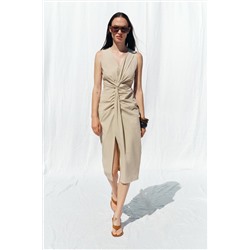 MIDI CUT-OUT KNOT DRESS