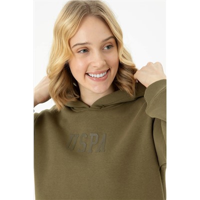 Kadın Haki Basic Sweatshirt