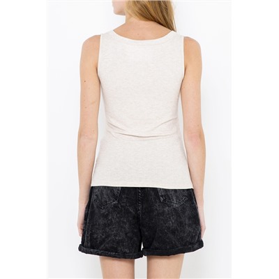 Camiseta de tirantes Beige claro jaspeado