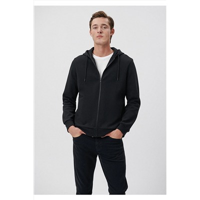 MaviFermuarlı Siyah Sweatshirt 0S10013-900