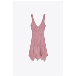 ASYMMETRIC GATHERED MINI DRESS