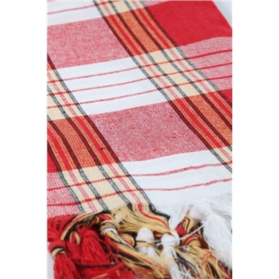 Peştemalcı Levent, Klasik Hamam Peştamalı, %100 Pamuk, 80x180 Cm.-kırmızı