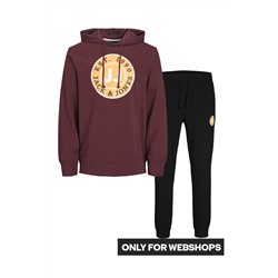 Sudadera con capucha y jogging Burdeos y negro