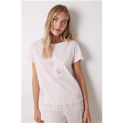 Pijama largo 100% algodón rosa corazones