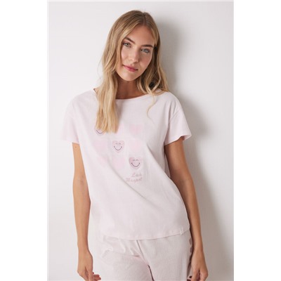 Pijama largo 100% algodón rosa corazones