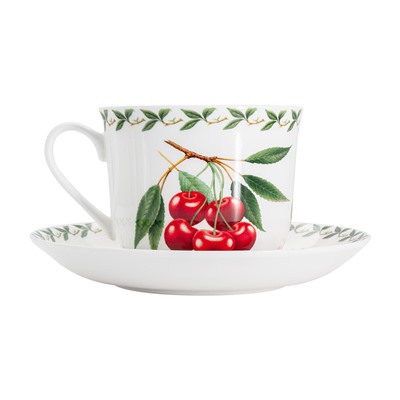 Пара чайная, 1 перс, 2 пр, 480 мл, фарфор F, белая, Вишня, Orchard Fruits, 54385