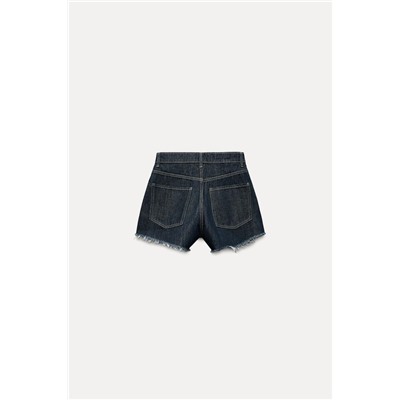 TRF HIGH-WAIST DENIM RIPPED SHORTS